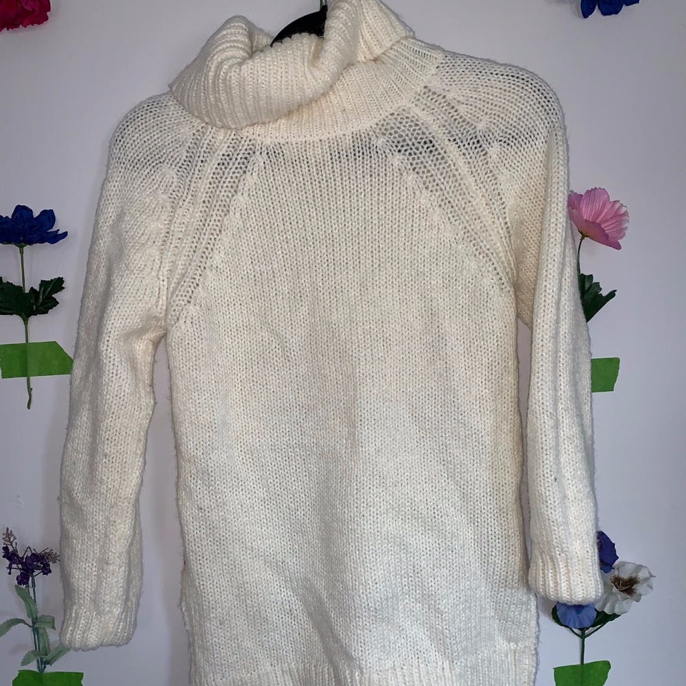 Cream Turtleneck Sweater